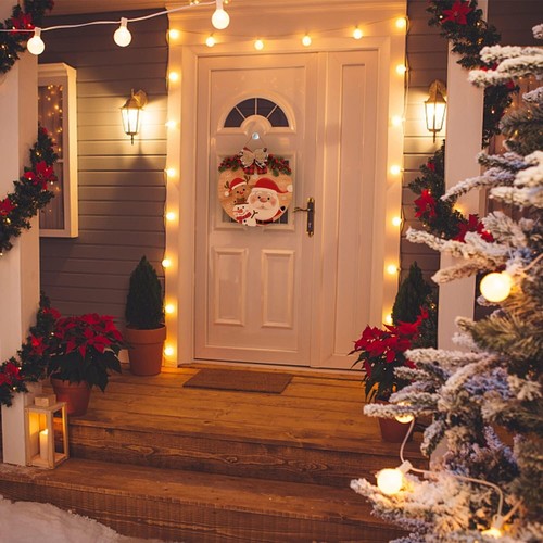 Merry Christmas Decorations Wreath Sign for Door - photo 3