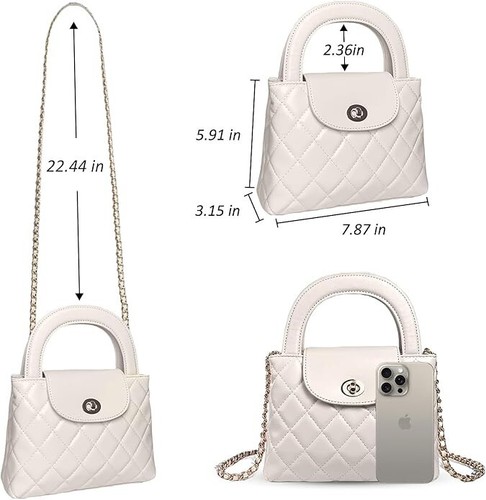 Quilted Crossbody Tote Bags for Women Small Top Handle Purse - photo 3