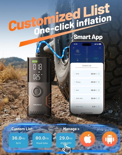 Portable Tire Inflator Air Compressor - Smart APP Control - photo 3