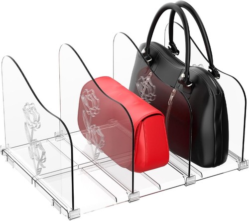 Rose Purse Divider for Closet, 1 Pack Clear Clutch Organizer