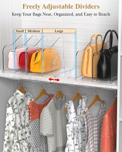 Rose Purse Divider for Closet, 1 Pack Clear Clutch Organizer - photo 4