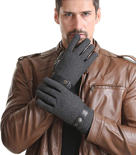 Mens Winter Thermal TouchScreen Leather Gloves - photo 2