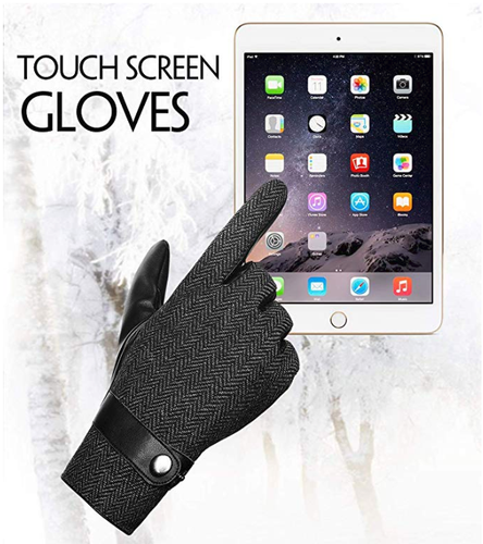 Mens Winter Thermal TouchScreen Leather Gloves - photo 3