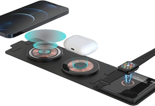 Wireless Charger 3 in 1, 15W Fast Foldable Charging Station