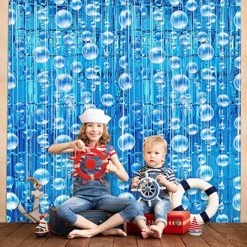 Under The Sea Party Decorations, 2 Pcs Blue Bubble Garland - photo 5