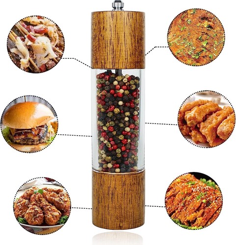 Wood Pepper Grinder 8 Inch Salt Mill with Adjustable Rotor - photo 4