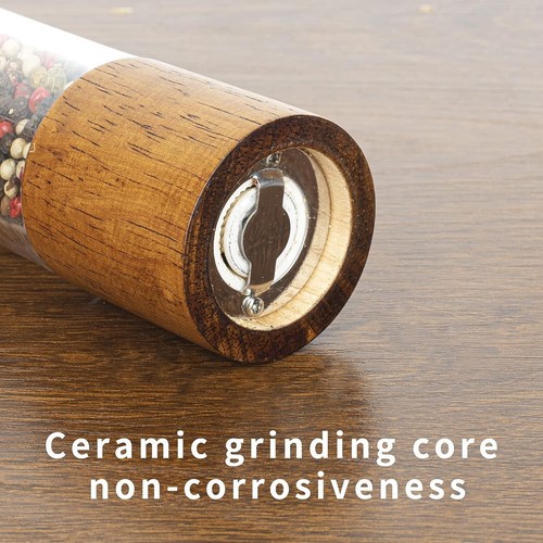 Wood Pepper Grinder 8 Inch Salt Mill with Adjustable Rotor - photo 5