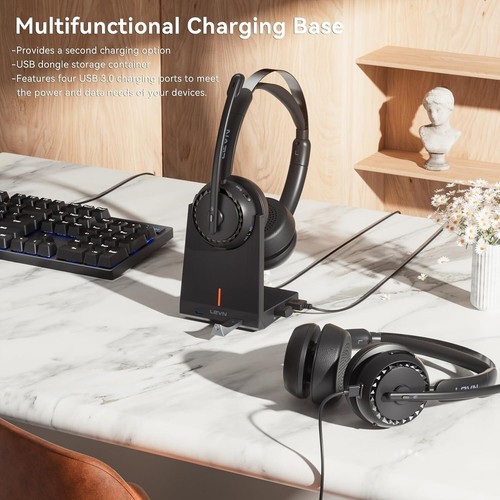 Wireless Bluetooth 5.2 Headset with AI Noise Cancelling - photo 3