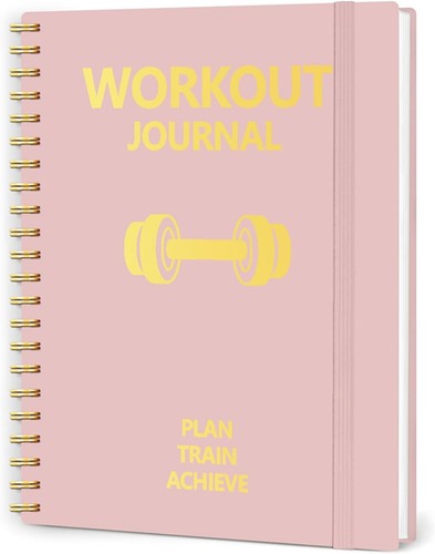 Pink Workout Journal for Women, Hardcover Fitness Journal