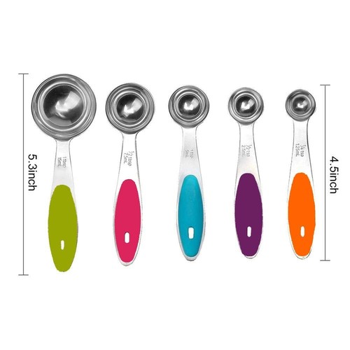 Stainless Steel Measuring Spoons 5 Piece Stackable Set - photo 4