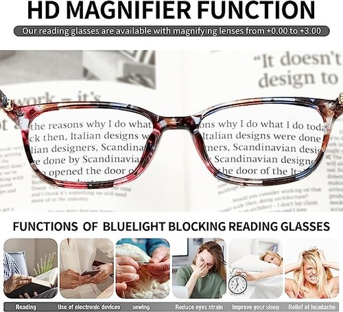 Women's Blue Light Blocking Photochromic Reading Glasses +1.25 - photo 3