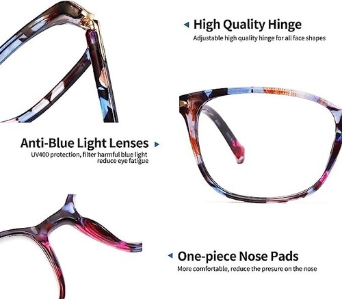 Women's Blue Light Blocking Photochromic Reading Glasses +1.25 - photo 5