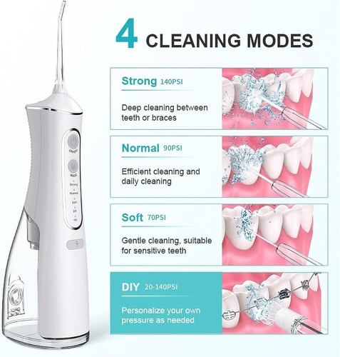 Water Flosser Cordless, Portable with 4 Modes 5 Tips - photo 4