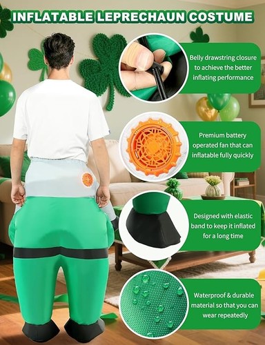 St. Patrick's Day Inflatable Leprechaun Costume - photo 5