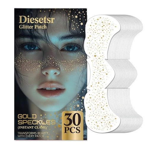 Glitter Freckles Face Tattoo, 30PCS Gold Body Glitter Tattoos