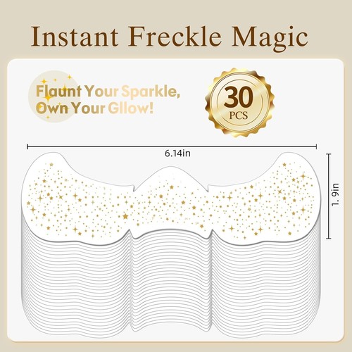 Glitter Freckles Face Tattoo, 30PCS Gold Body Glitter Tattoos - photo 2