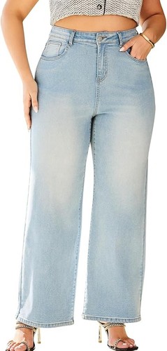 High Waisted Wide Leg Jeans for Women Plus Size
