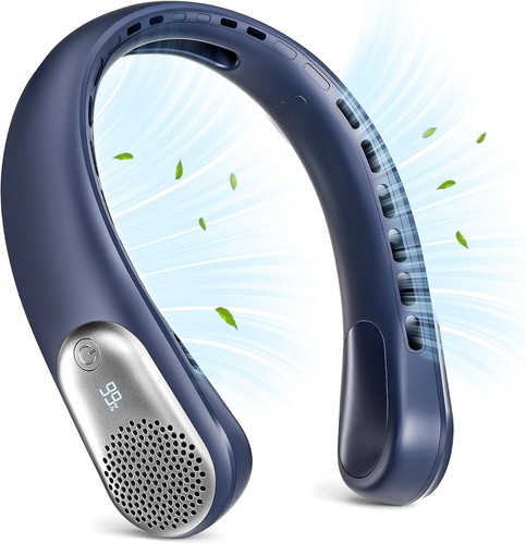 Neck Fan, LED Display USB Rechargeable Portable Fan