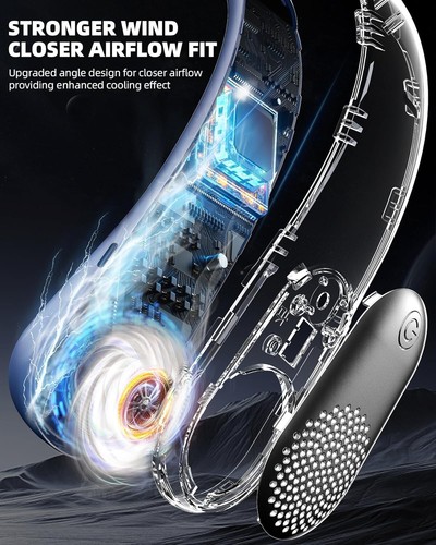Neck Fan, LED Display USB Rechargeable Portable Fan - photo 3