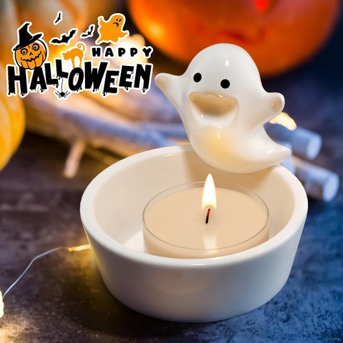 3PCS Halloween Ghost Candle Holder Ceramic Votives - photo 2