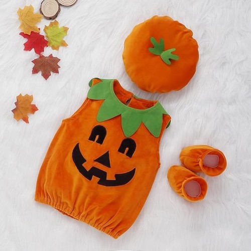 Newborn Baby Boys Girls Halloween Pumpkin Costume - photo 4