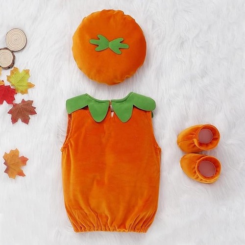 Newborn Baby Boys Girls Halloween Pumpkin Costume - photo 5