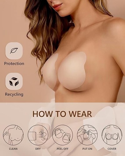 Lift Sticky Bra 2 Pairs, Adhesive Invisible Push Up Bras - photo 5