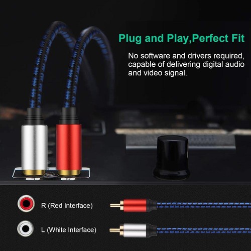 RCA Cables 3 ft, 2RCA Male to 2RCA Male Stereo Audio Cable - photo 5