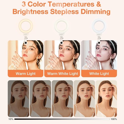 Clip on Ring Light Rechargeable, 4.5'' Selfie Ring Light - photo 5