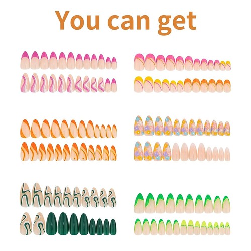 Press On Nails Set Glue On Nails with Adhesive Tabs 6 Packs - photo 2
