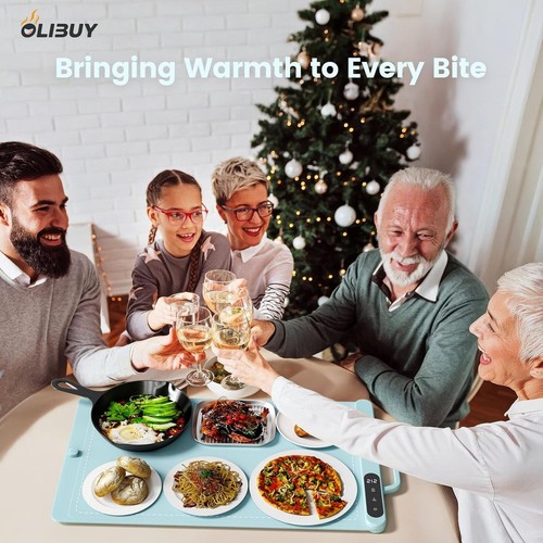 Electric Food Warming Mat with 6 Temp Levels and Timer