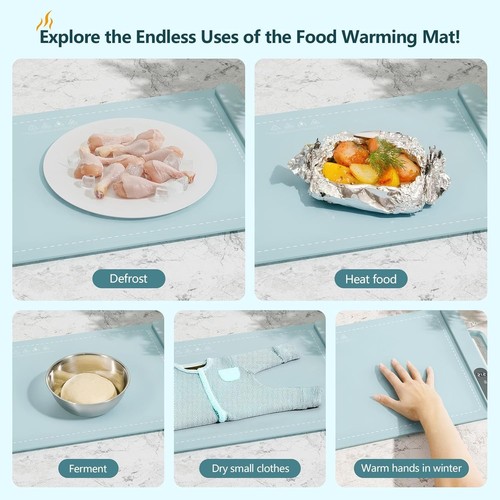 Electric Food Warming Mat with 6 Temp Levels and Timer - photo 4