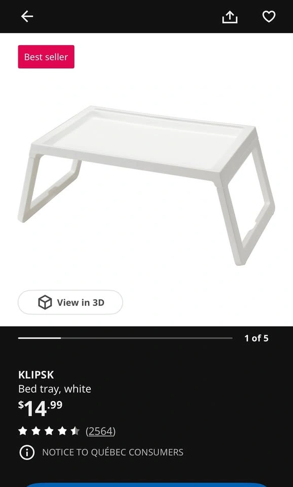 IKEA bed tray