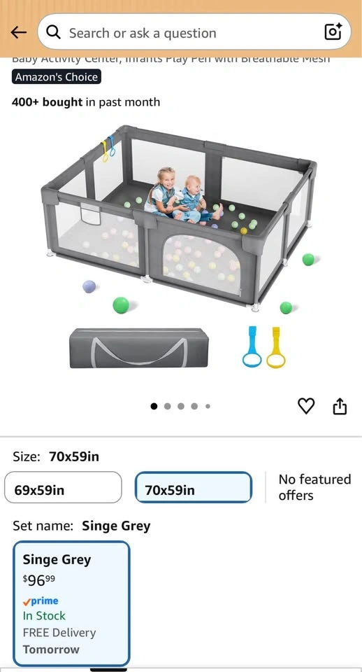 Large Baby Playpen 70x59in - photo 3