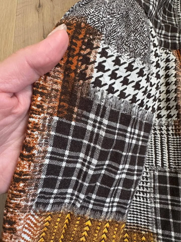 Patchwork Plaid Midi Skirt - photo 5