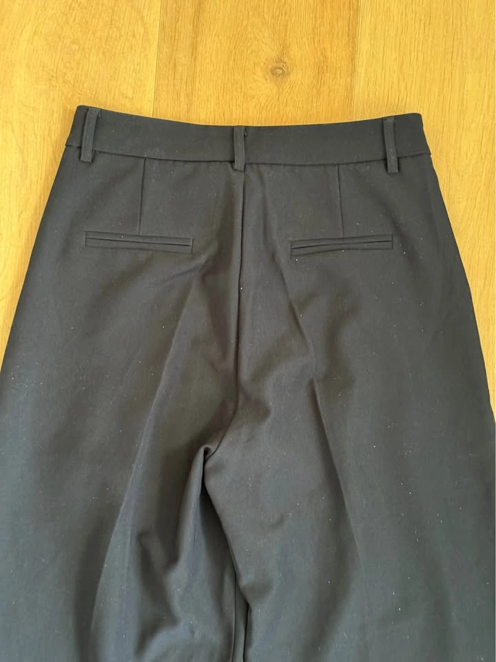 Navy Blue High-Waisted Pleated Trousers - photo 5