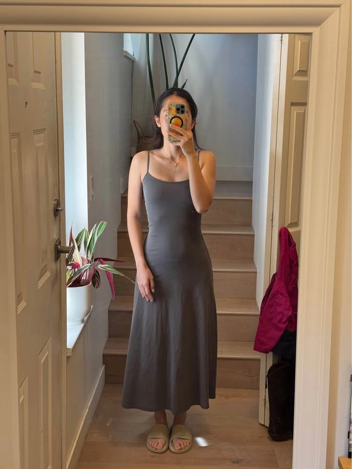 Soft Lounge Long Slip Dress in Charcoal - photo 2
