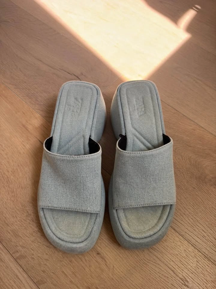 Zara Denim Platform Slides - photo 2