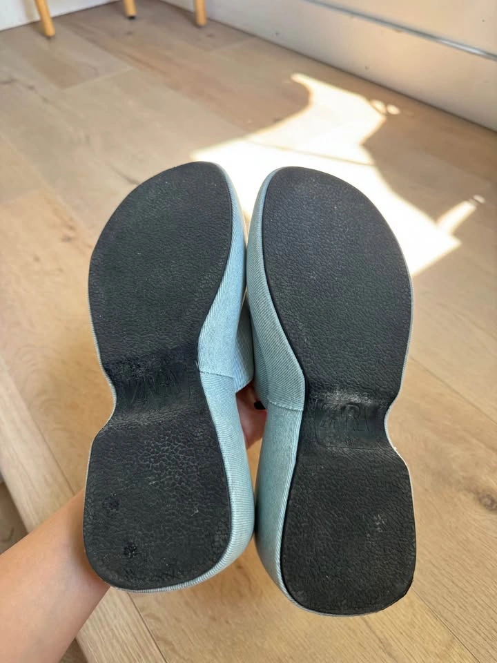 Zara Denim Platform Slides - photo 3