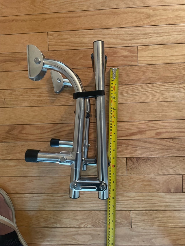 New folding 3 Step stainless steel boat ladder - photo 5
