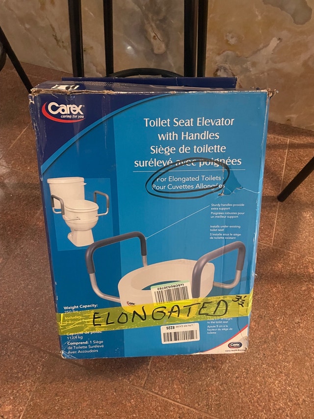 New Carex Toilet Seat Elevator - elongated