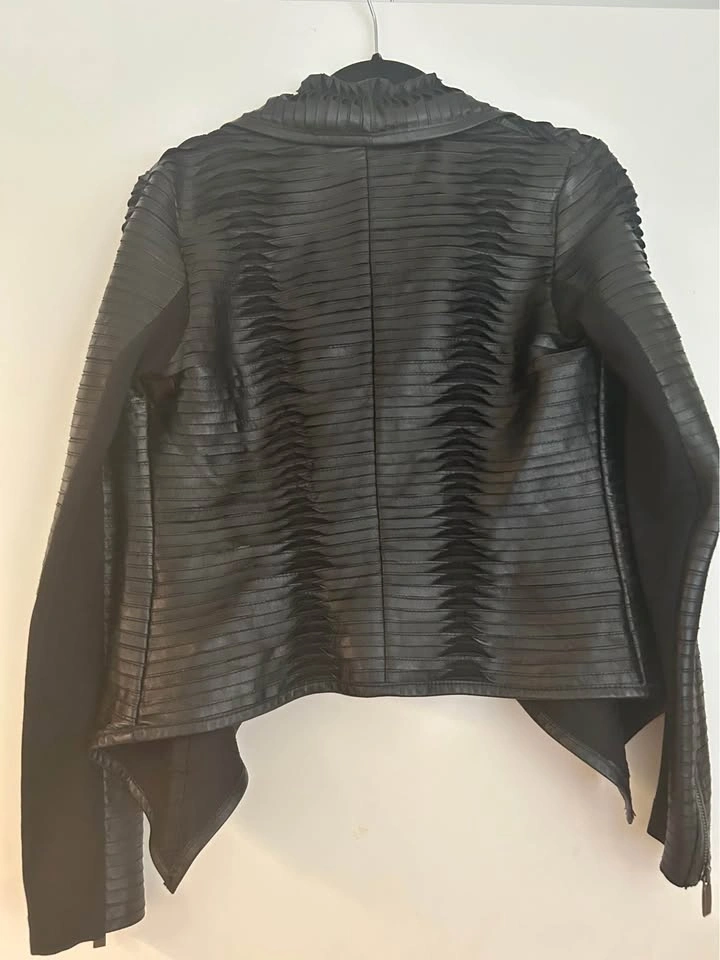 LINE the label Lambskin Leather Moto Jacket- Small - photo 4