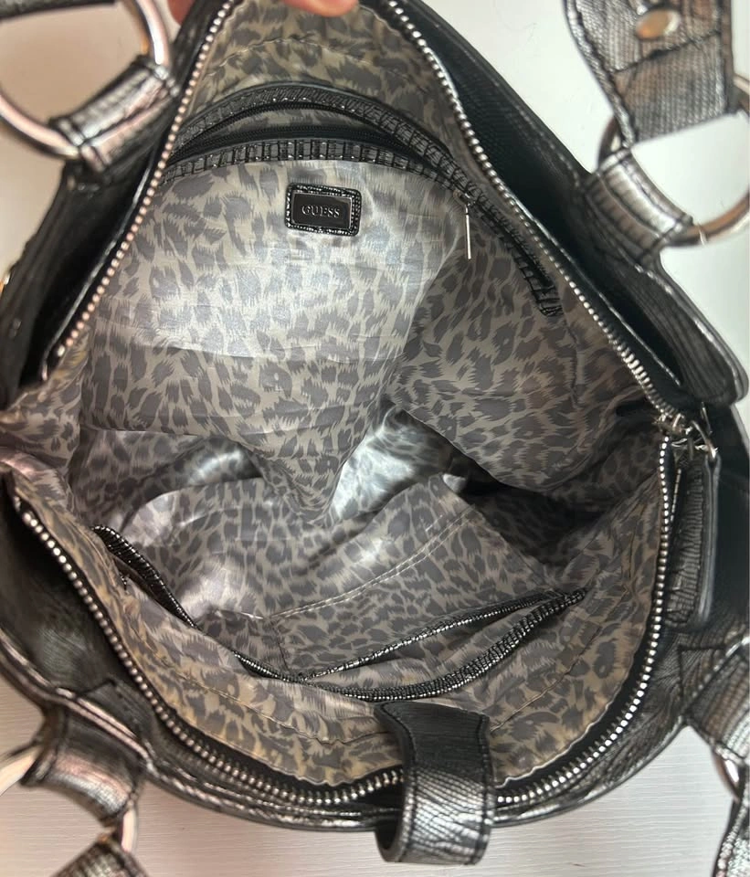 Y2K Guess Black Monogram Handbag Rhinestone G charm - photo 5
