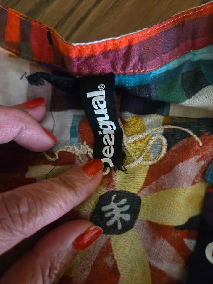 Desigual Multicolor Pixel Floral Button Down Shirt - photo 2
