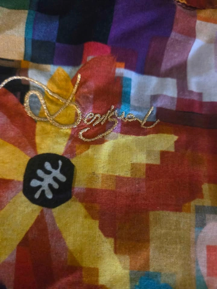 Desigual Multicolor Pixel Floral Button Down Shirt - photo 5
