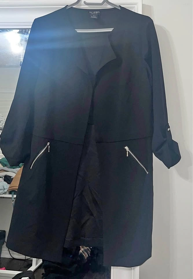 Black womens long blazer/over coat