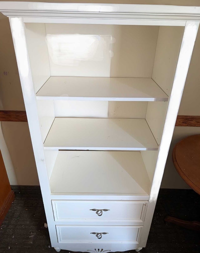 White Wooden Desk & Bookshelf Set - photo 2