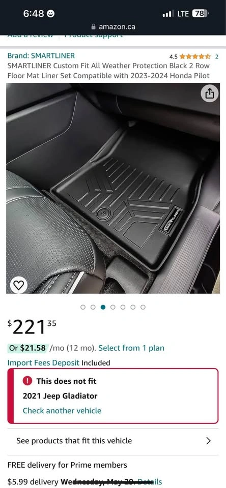 3D SMARTLINER Floor Mats for 2023-25 Honda Pilot - photo 3
