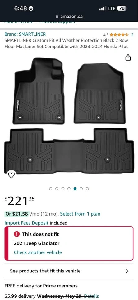 3D SMARTLINER Floor Mats for 2023-25 Honda Pilot - photo 5