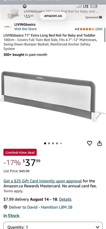 LIVINGbasics 71'' Extra Long Bed Rail for Baby and Toddler